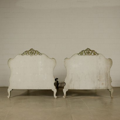 Pair of Lacquered Single Beds Italy First Half of 1900s