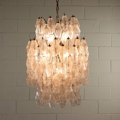 Chandelier Poliedro for Venini Vintage Italy 1960s-1970s