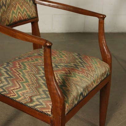 Pair of Armchairs Walnut Italy First Half of 1900s