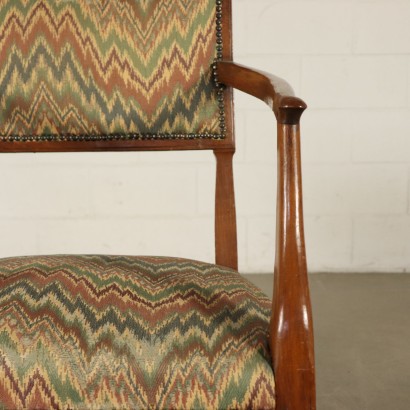 Pair of Armchairs Walnut Italy First Half of 1900s