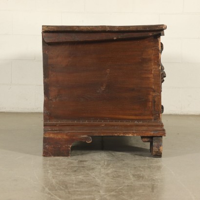 Walnut Carved Storage Bench Italy Mid 1800s