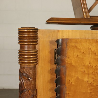 Sideboard with Raised Top Maple and Burl Veneer Italy 1940s-1950s