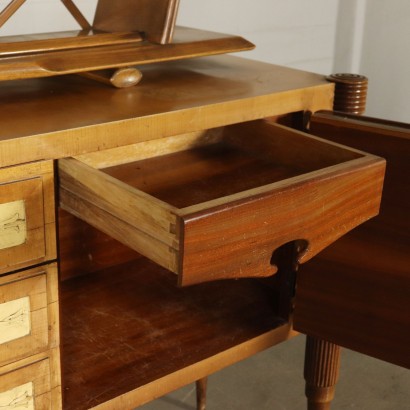 Sideboard with Raised Top Maple and Burl Veneer Italy 1940s-1950s