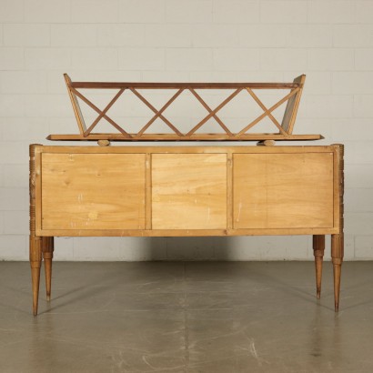 Sideboard with Raised Top Maple and Burl Veneer Italy 1940s-1950s