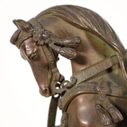 Knight on Horseback Bronze Sculpture Marble Italy Late 19th Century