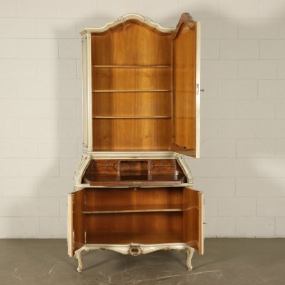 Lacquered Revival Bureau Bookcase Italy Mid 1900s