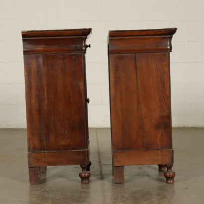 Pair of Nightstands Walnut Italy 19th Century