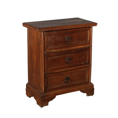 Small Revival Chest of Drawers Maple Walnut Italy 20th Century