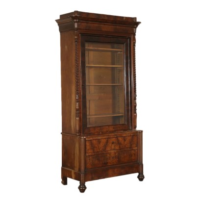 Display Cabinet Cherry Walnut Italy 19th Century