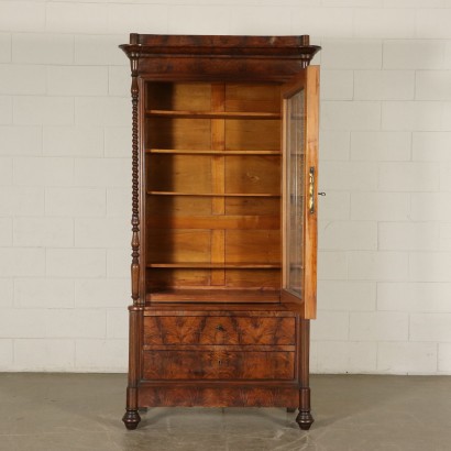 Display Cabinet Cherry Walnut Italy 19th Century