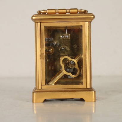 Carriage Clock Gilded Bronze Glass 19th Century