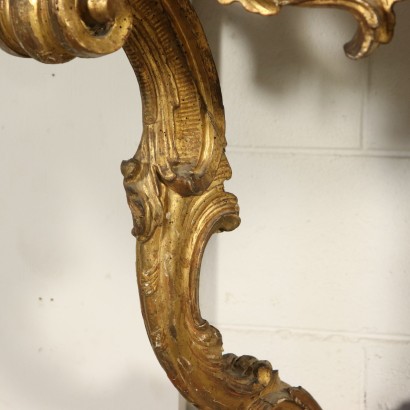 Console Table Gilded Wood Alabaster Italy 18th Century