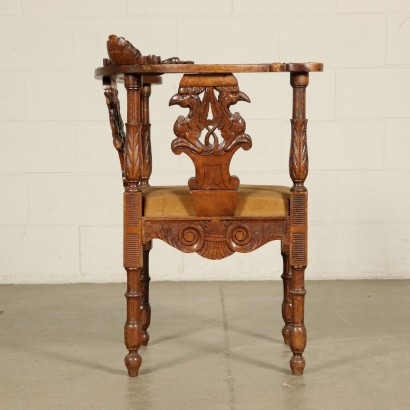 Neo-Renaissance Walnut Chair Italy Early 1900s