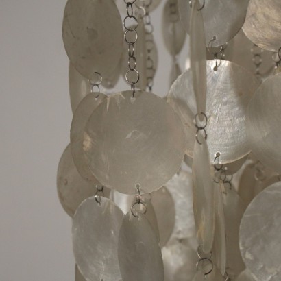 Chandelier Mother-of-pearl Pendants Vintage Italy 1960s