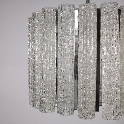 Ceiling Light Metal Glass Vintage Italy 1960s