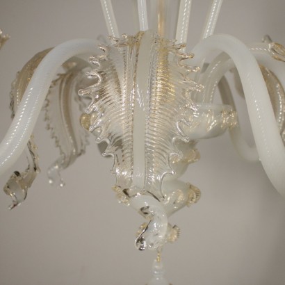 Lustre de Murano à six Bras Verre Fabriqué en Italie '900