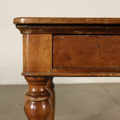 Table with Turned Legs Solid Walnut Italy 19th Century