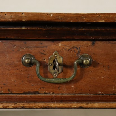 Table with Turned Legs Solid Walnut Italy 19th Century