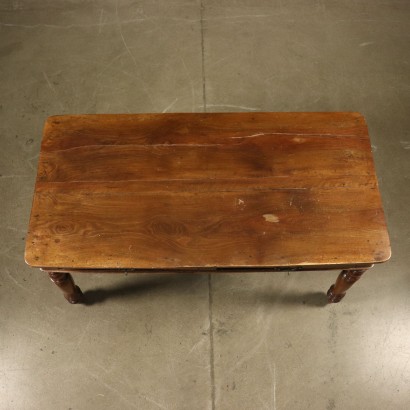 Table with Turned Legs Solid Walnut Italy 19th Century