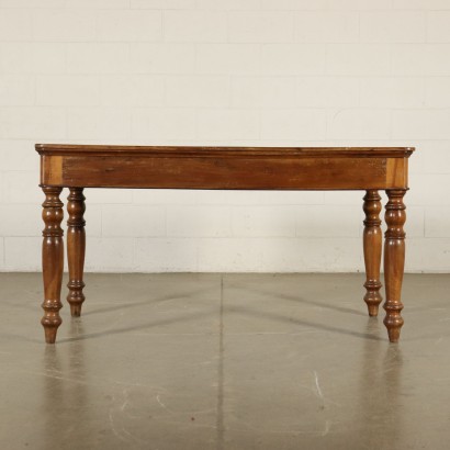 Table with Turned Legs Solid Walnut Italy 19th Century