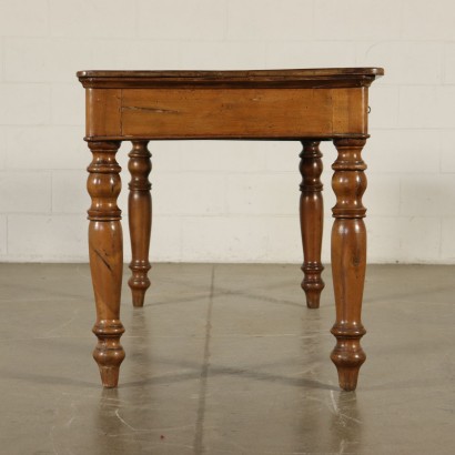 Table with Turned Legs Solid Walnut Italy 19th Century