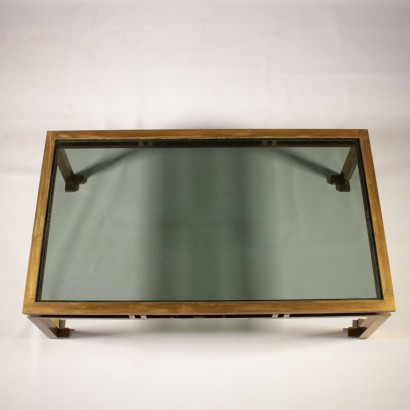 Coffee Table Brass Smoked Glass Vintage 1960s-1970s