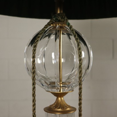 Table Lamp Gilded Metal Glass Italy 20th Century