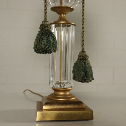 Table Lamp Gilded Metal Glass Italy 20th Century