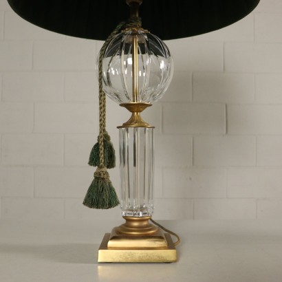 Table Lamp Gilded Metal Glass Italy 20th Century