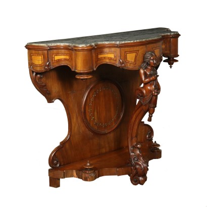 Louis Philippe Console Table Marble Top Italy Mid 1800s
