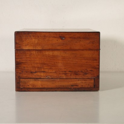 Walnut Travel Box with Mother-of-Pearl Inserts 19th Century