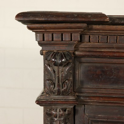 Antique Baroque Walnut Cupboard Italy Late 1600s
