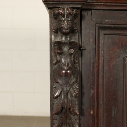 Antique Baroque Walnut Cupboard Italy Late 1600s