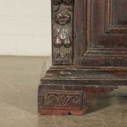 Antique Baroque Walnut Cupboard Italy Late 1600s