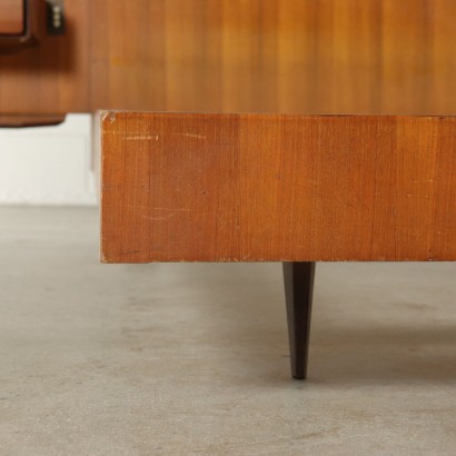 Double Bed Teak Veneer Vintage Italy 1960s