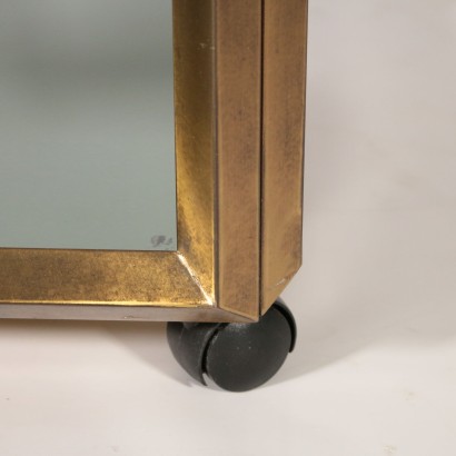 Service Cart Brass Smoked Glass Vintage Italy 1960s-1970s