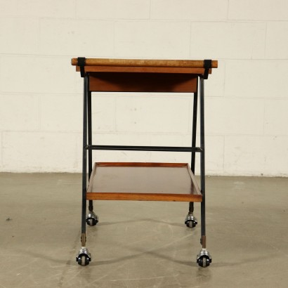 Service Cart Metal Teak Vintage Italy 1960s