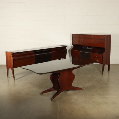 Table by Osvaldo Borsani Rosewood Veneer Vintage Italy 1950s