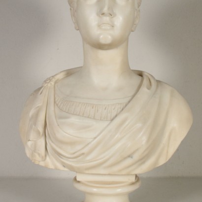 White Marble Bust Italy 19th Century