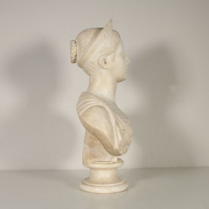 White Marble Bust Italy 19th Century