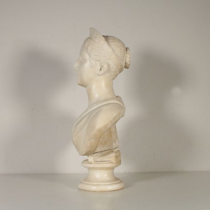White Marble Bust Italy 19th Century