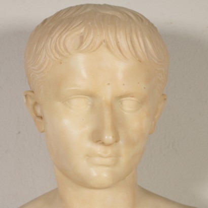 Bust of Julius Caesar White Marble Italy 19th Century