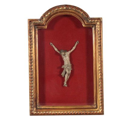 Lacquered Wooden Crucifix Italy 19th Century