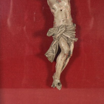 Gemeißeltes Lackiertes Holzkreuz Italien 19. Jahrhundert