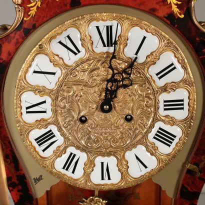 Table Clock Boulle Style Gilded Bronze Italy 20th Century