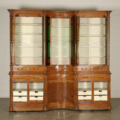 Liberty Serpentine Bookcase Italy Early 20th Century