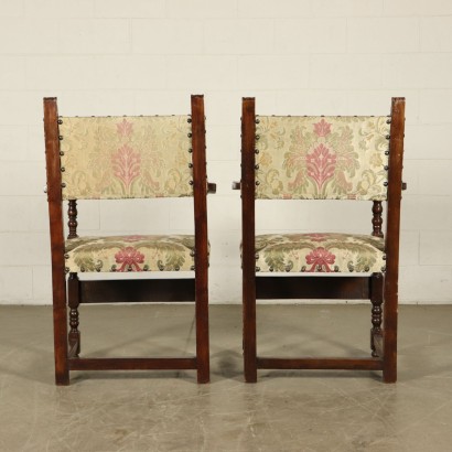 Pair of Highchairs Walnut Italy 18th and 20th Century