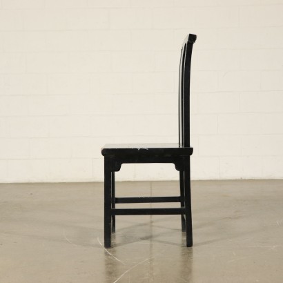 Zwölf Schwarz Lackierten Stühlen Italien 20. Jahrhundert