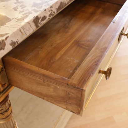 Console Table Neoclassical Style Walnut Italy 20th Century