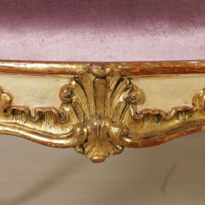 Serpentine Sofa Carved Lacquered Walnut Mid 1800s